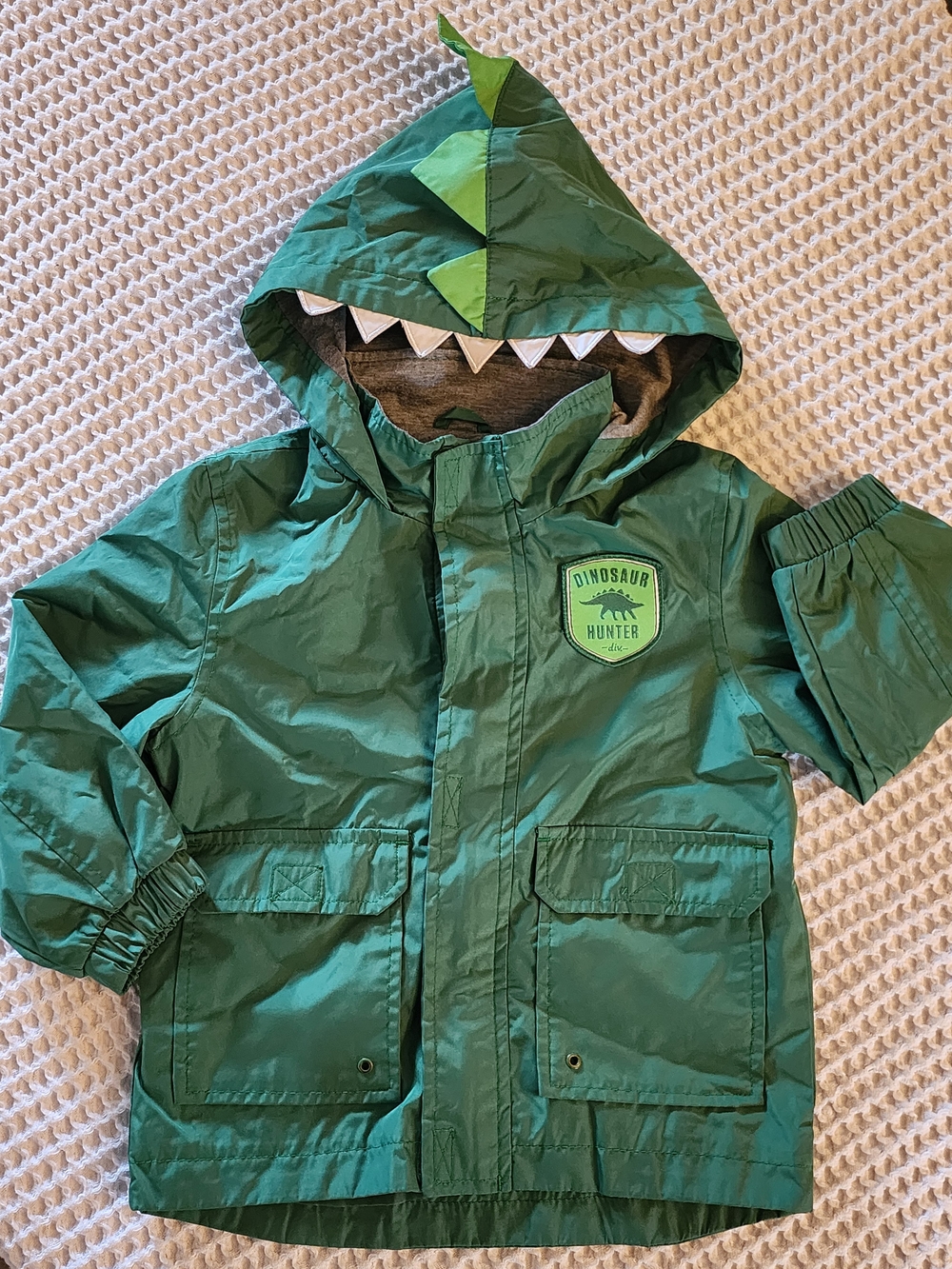 Carter's Green Dinosaur Hunter Hooded Raincoat